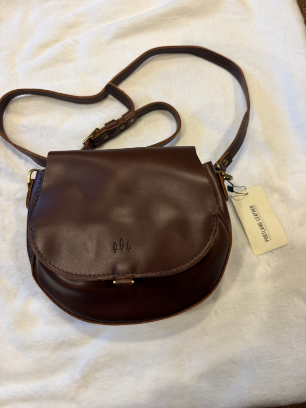 Portland Leather Brown Monaco Small Crossbody Bag - Picture 6 of 6